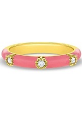 adorable enamel cubic zirconia sterling silver ring for young girls